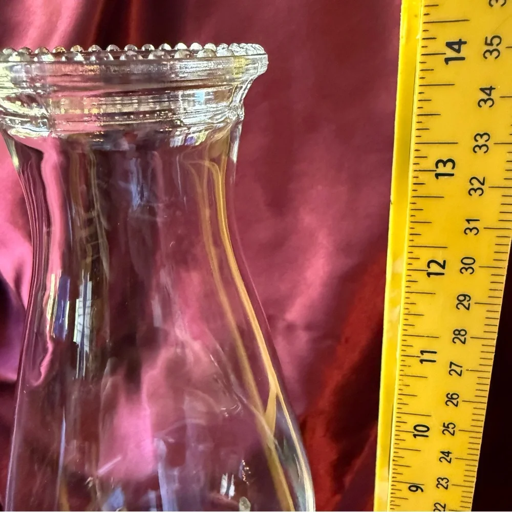 Vintage Oil Lamp with Clear Glass Hobnail Hurricane Shade